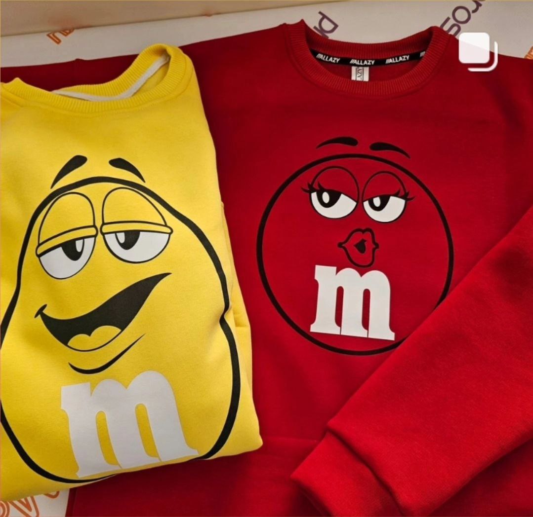 Парные кофты M&M’s реальное фото